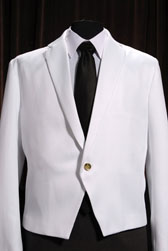 single button white waiter jacket