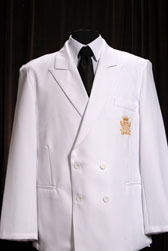 white waiter uniform jacket with embriodery emblem